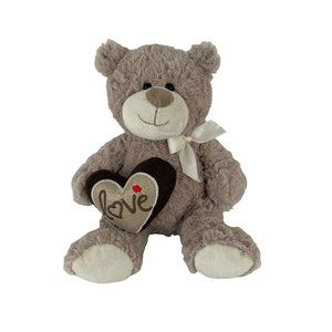 Inter-American Products Brown Teddy Bear Plush 10" Love Heart Bow Valentine